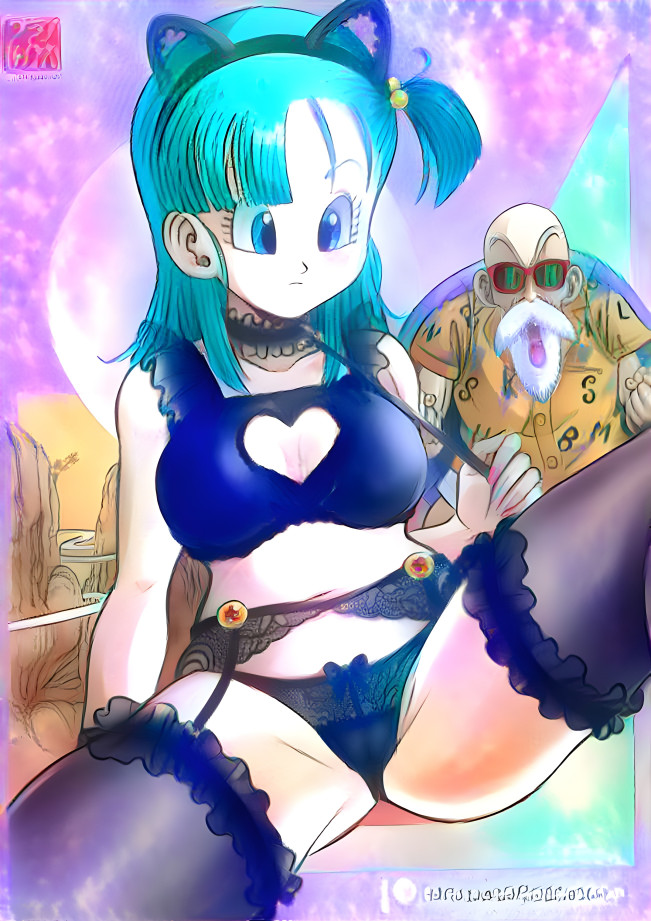 Bulma in Blue Neko Lingerie (Brighter Version)