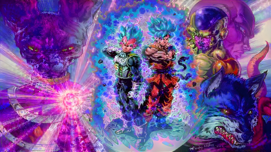 Psychedelic Realistic DBS Beerus Characters