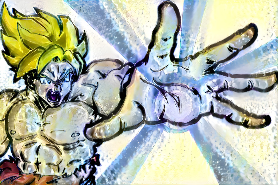 SSJ Goku Charging Icy Kamehameha