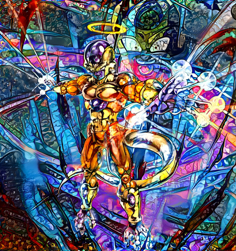 Golden Frieza 10 Death Beams (Stained Glass Style)