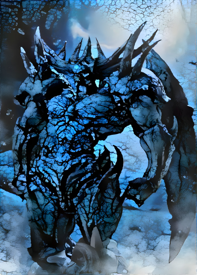 Obelisk the Tormentor (Creepy Blue Cracked Style)