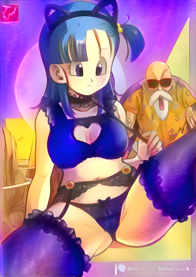 Bulma in Blue Neko Lingerie