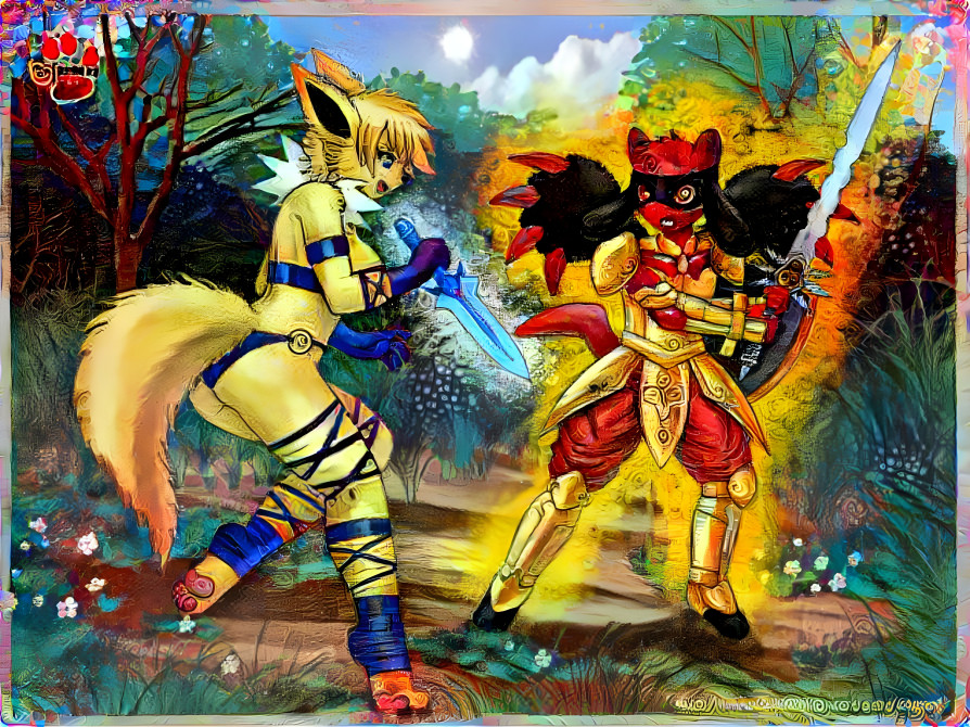 Pokemon Gijinka Battle -Jolteon VS Riolu-