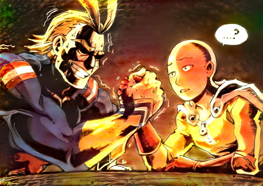 Heated All Might & Saitama Arm Wrestling