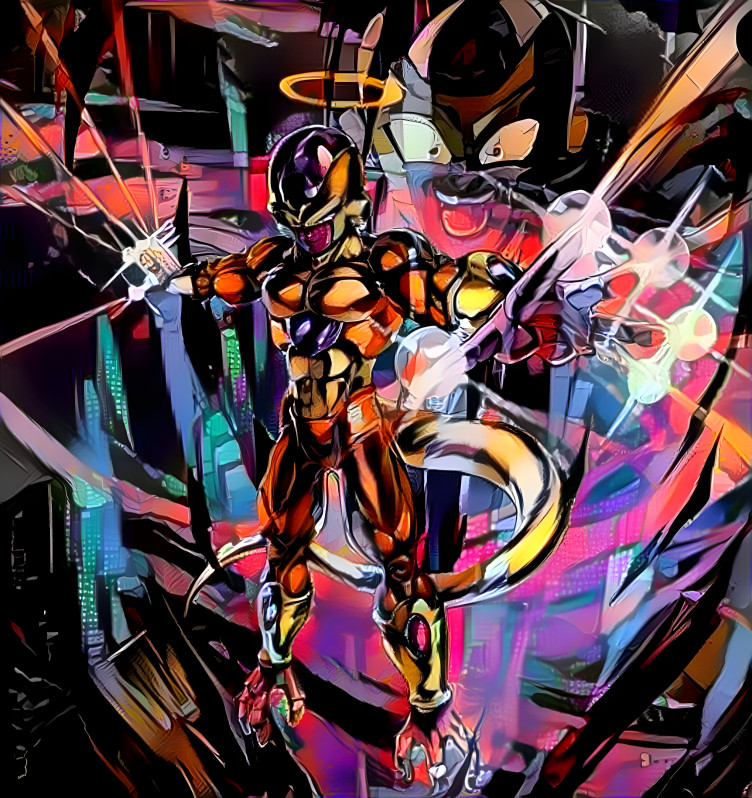 Golden Frieza 10 Death Beams (Abstract Background)