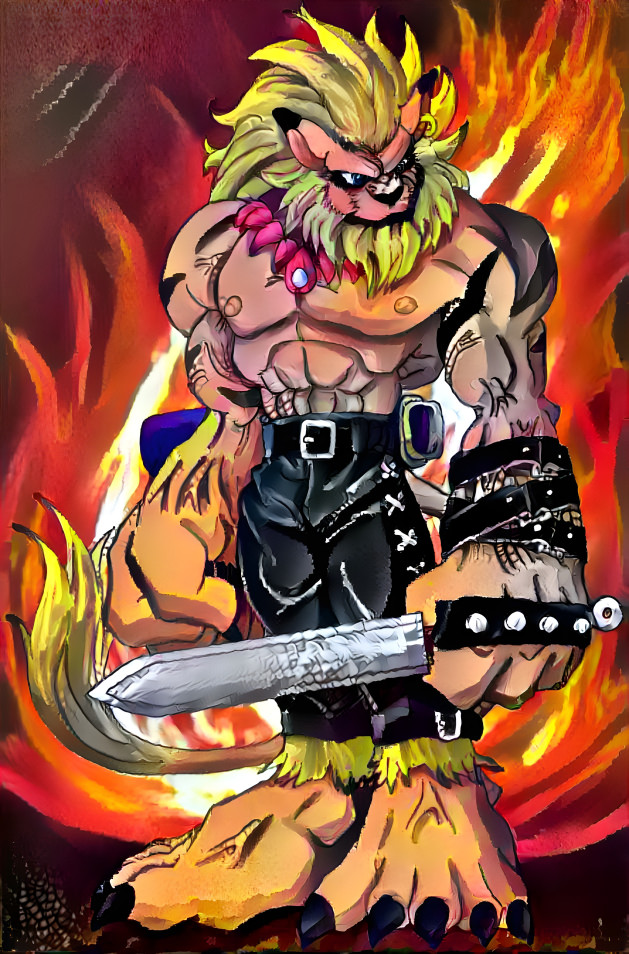 Leomon (Flames Background)