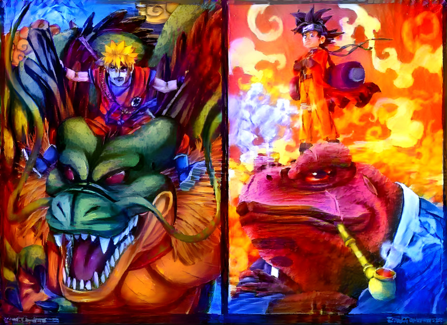 Naruto & Goku Series Swapped (Abstract Style)