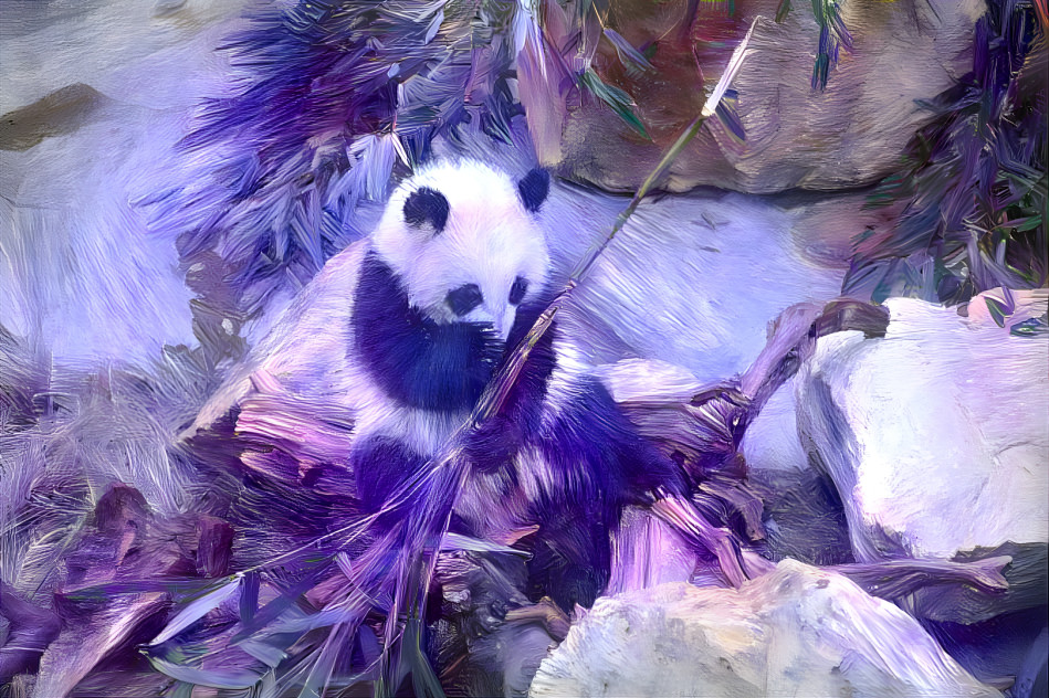 Panda chills and eats