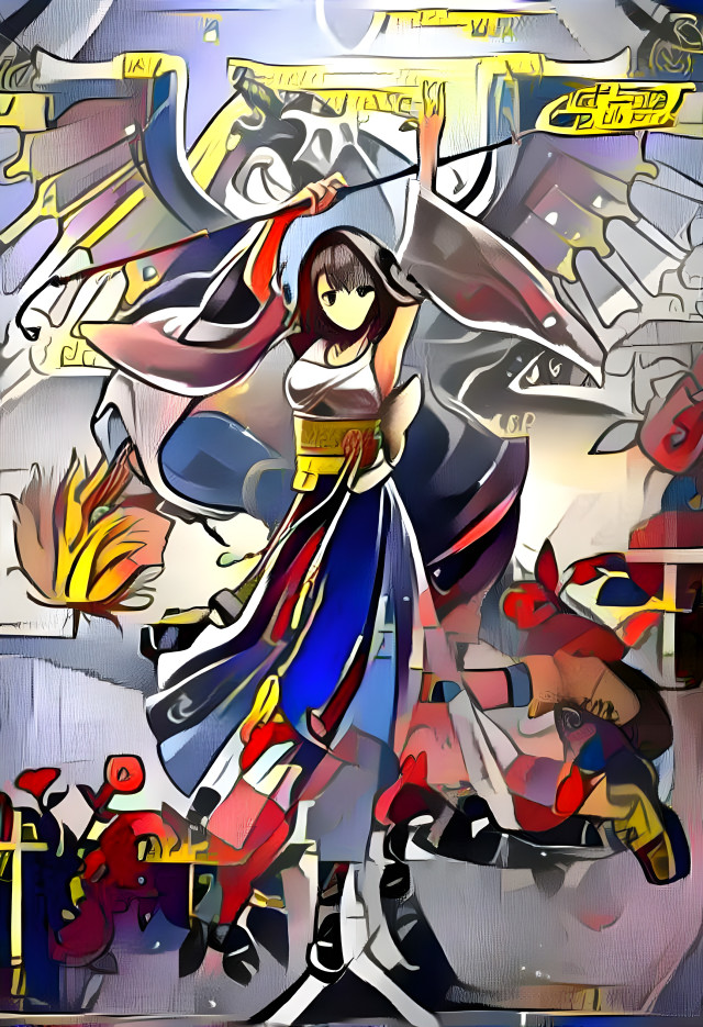 Yuna, Tidus, & Bahamut (Pop Art Style)