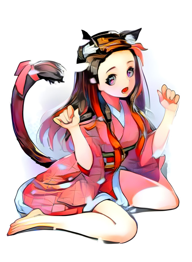 Catgirl Nezuko (Bright White Surrounding)