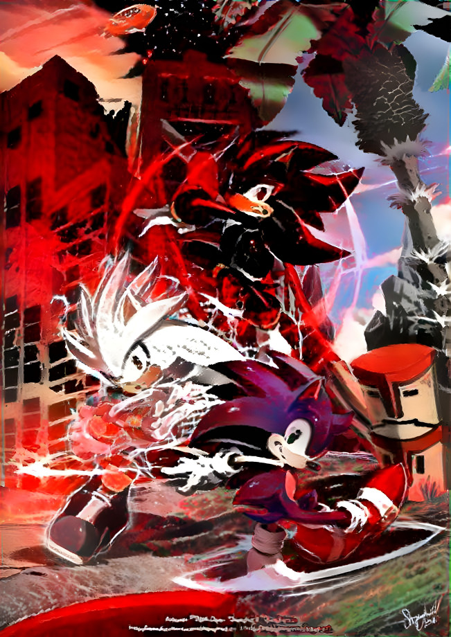 Sonic, Silver, & Shadow (Chaos Lightning Style)