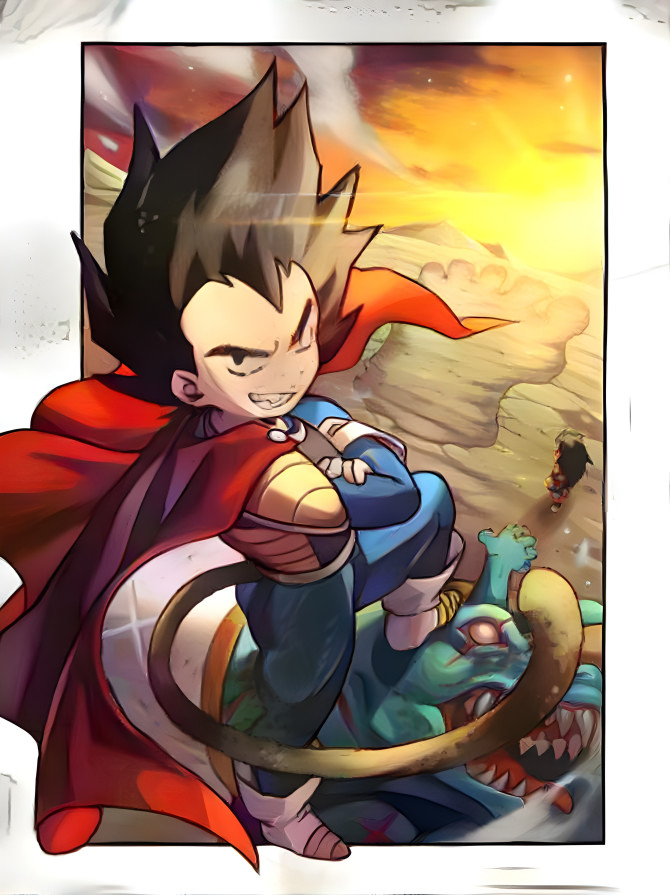 Kid Vegeta Victory Stance & Grin (Darker Shading)