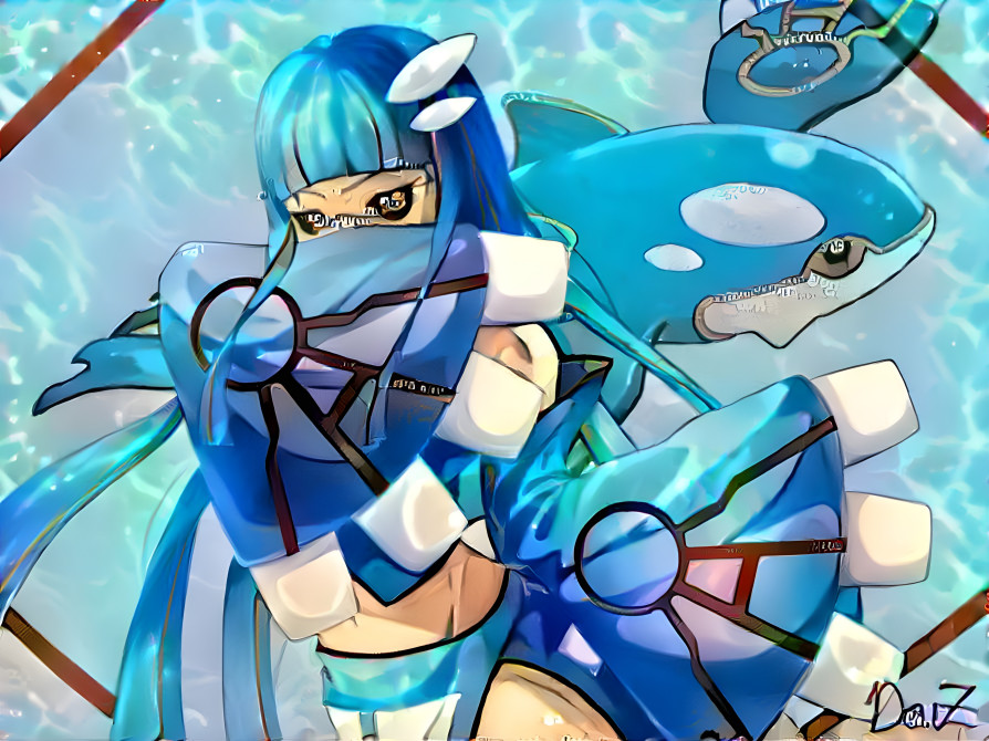 Kyogre Gijinka in the Water