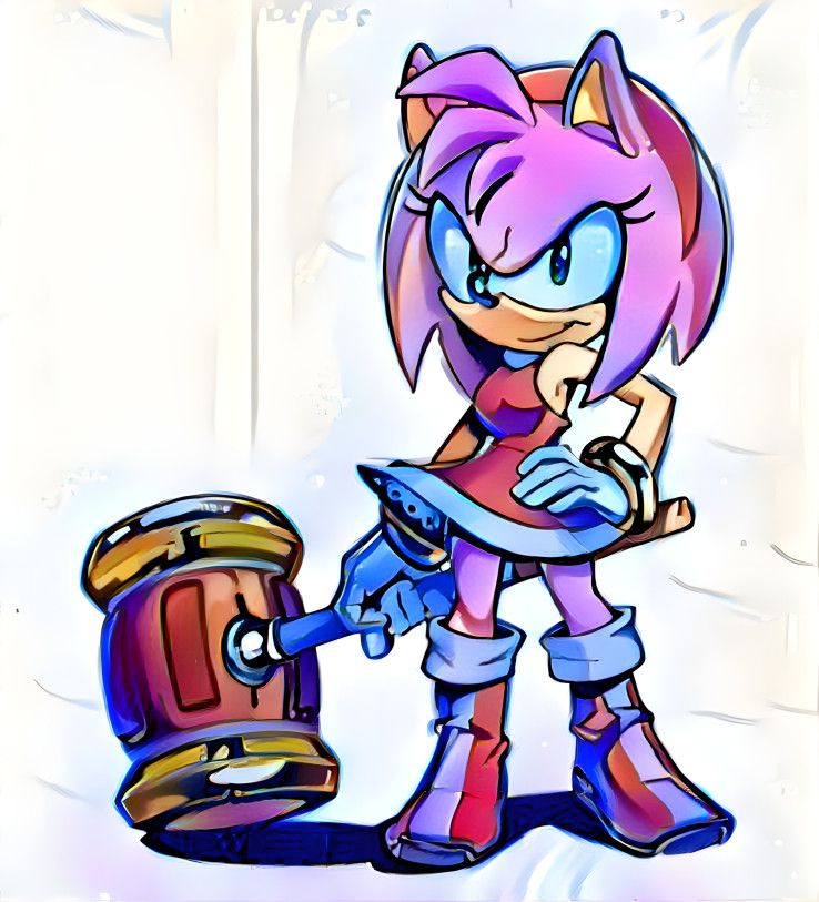 Amy Rose with Hammer (Sonica Style)