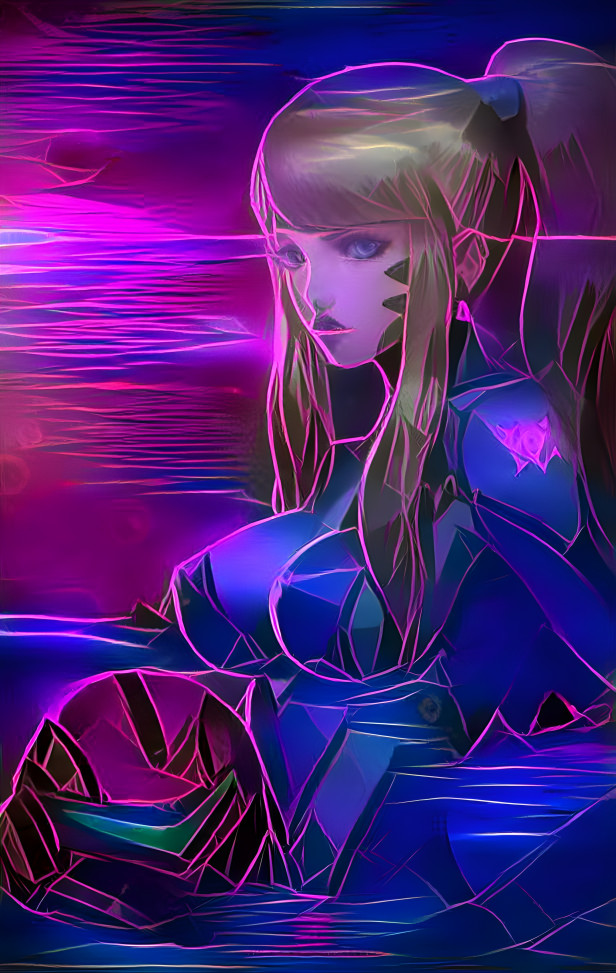 Zero Suit Samus (80s Digital Scape Style)