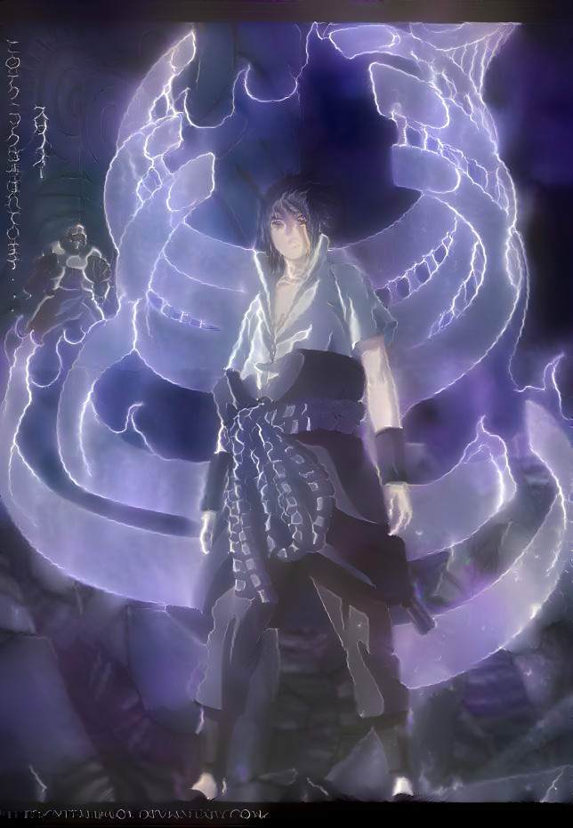 Sasuke Susanoo Forming (90s Anime Style)