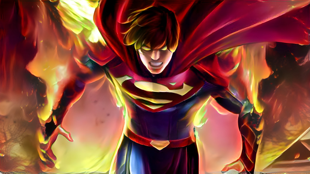 Angry Flaming Superman