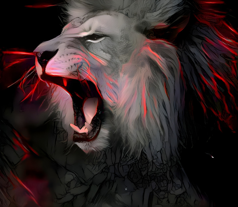 Lion in rage