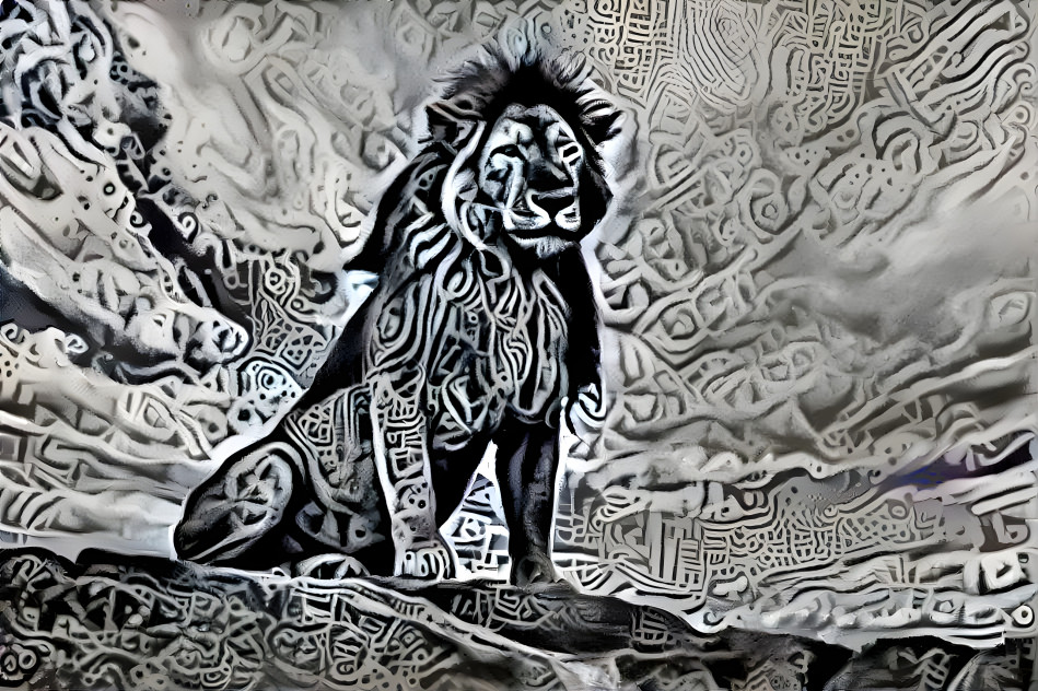 the puzzeled lion