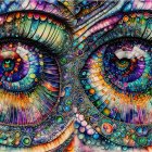 Detailed Psychedelic Eye Illustration with Vibrant Colors