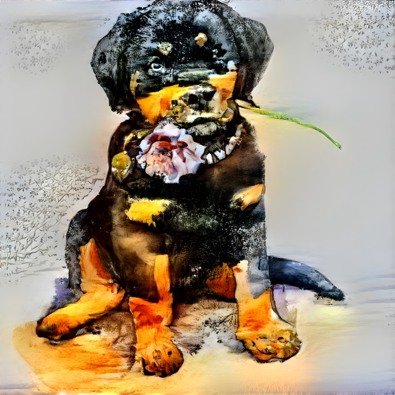 Rottweiler Puppy Flower Power