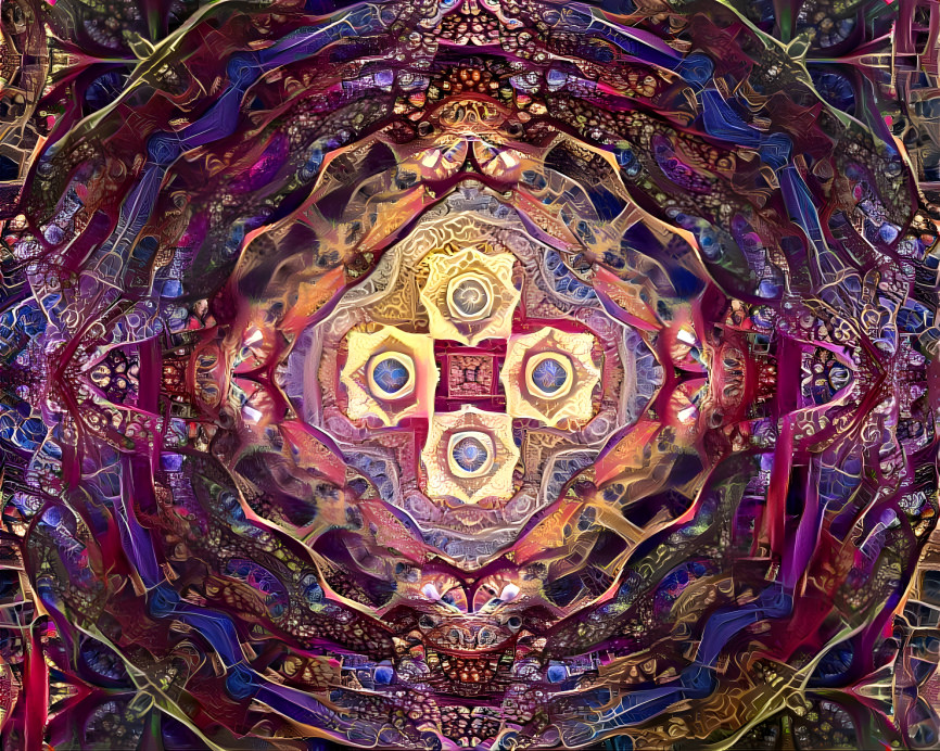 Kaleidoscope Purple Blue and Gold