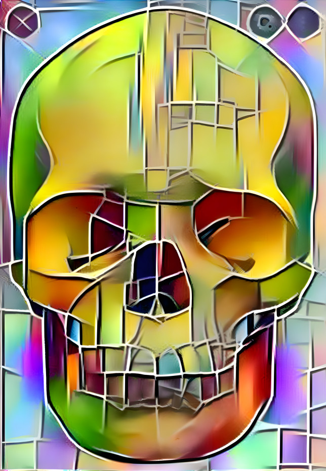 Stained-glass skull