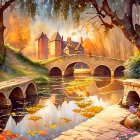 Serene Autumn Scene with Vibrant Trees and River