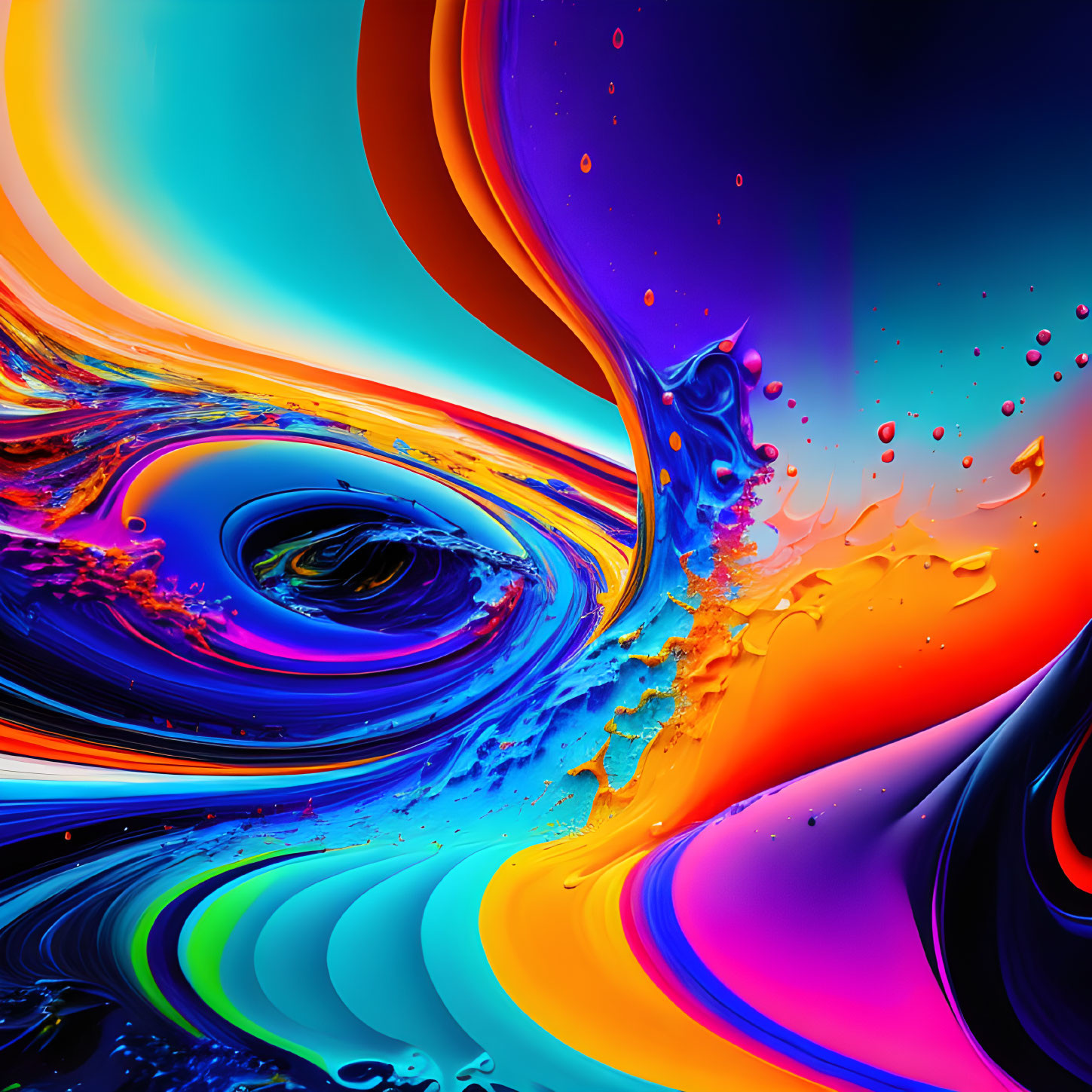 Colorful Swirling Patterns in Dynamic Digital Art