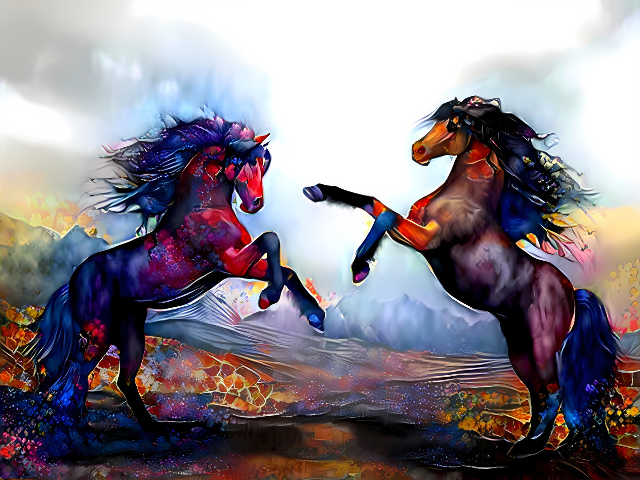 horses in the battle