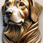 Detailed Sand Dog Sculpture with Intricate Layers on Sandy Background