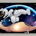 Canvas Art Print: Two Cats as Astronauts in Space