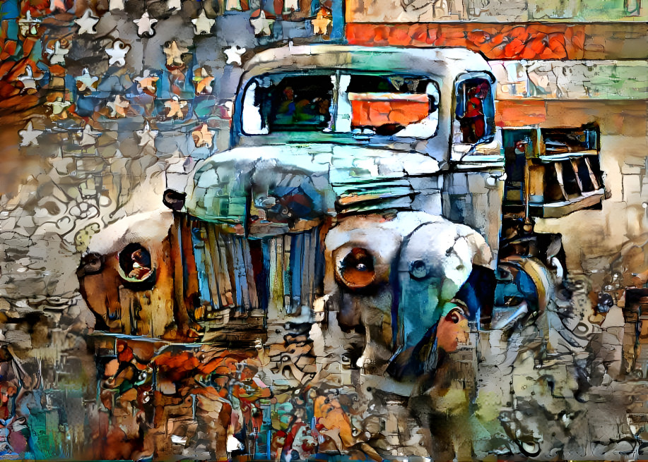 old truck american backround