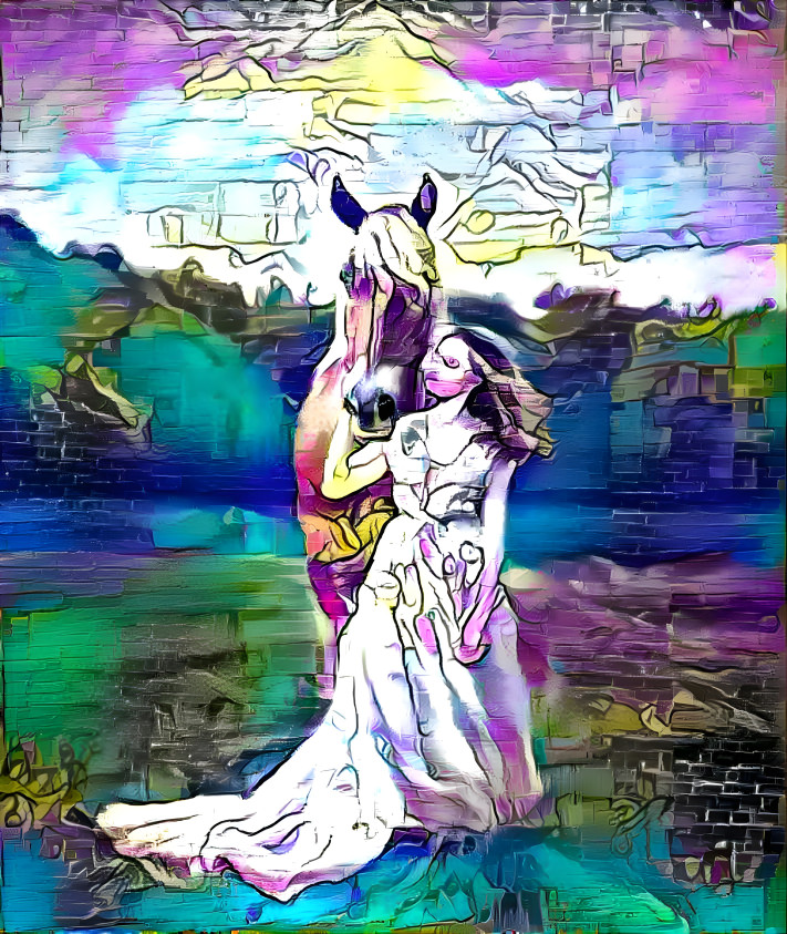 bride with horse