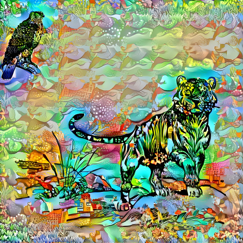 tiger and bird