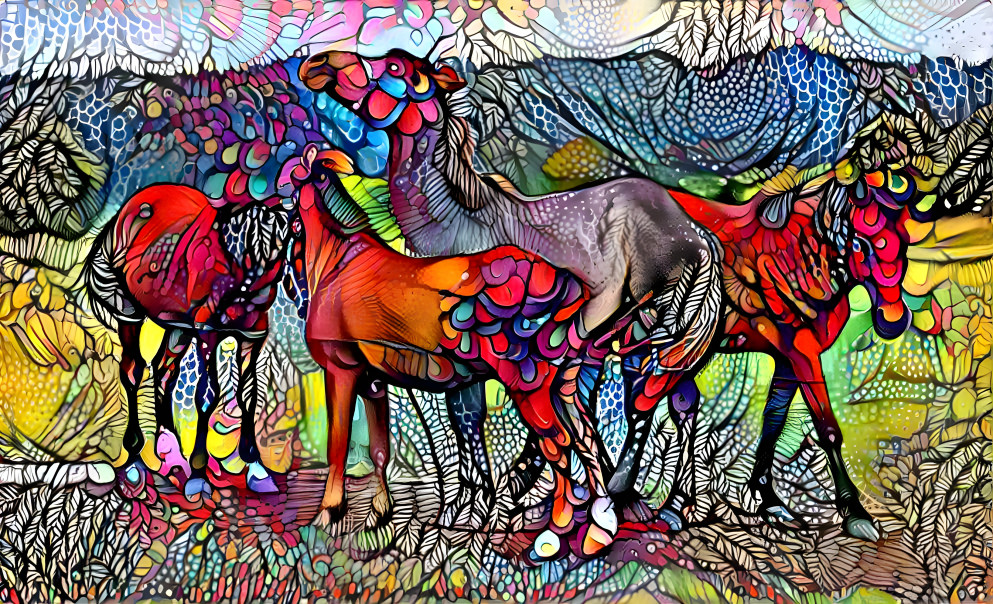 horses in field