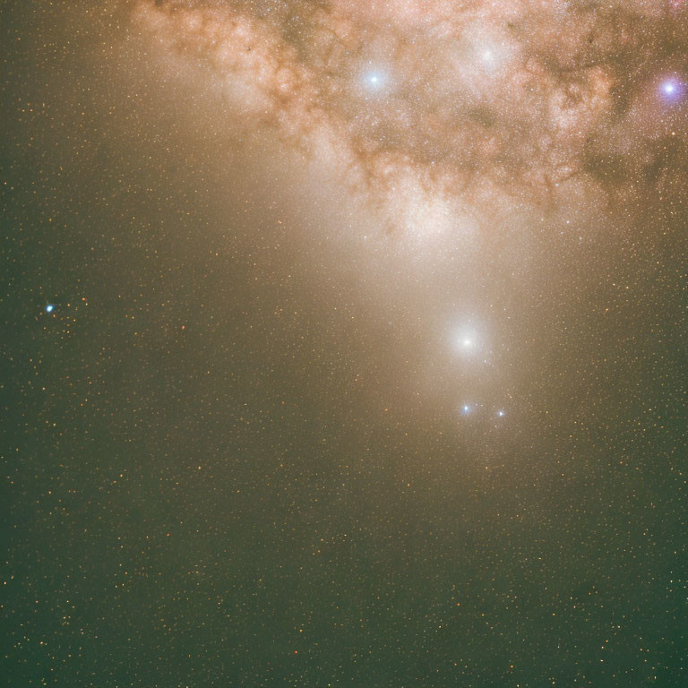 Starry Night Sky with Bright Stars and Nebulae