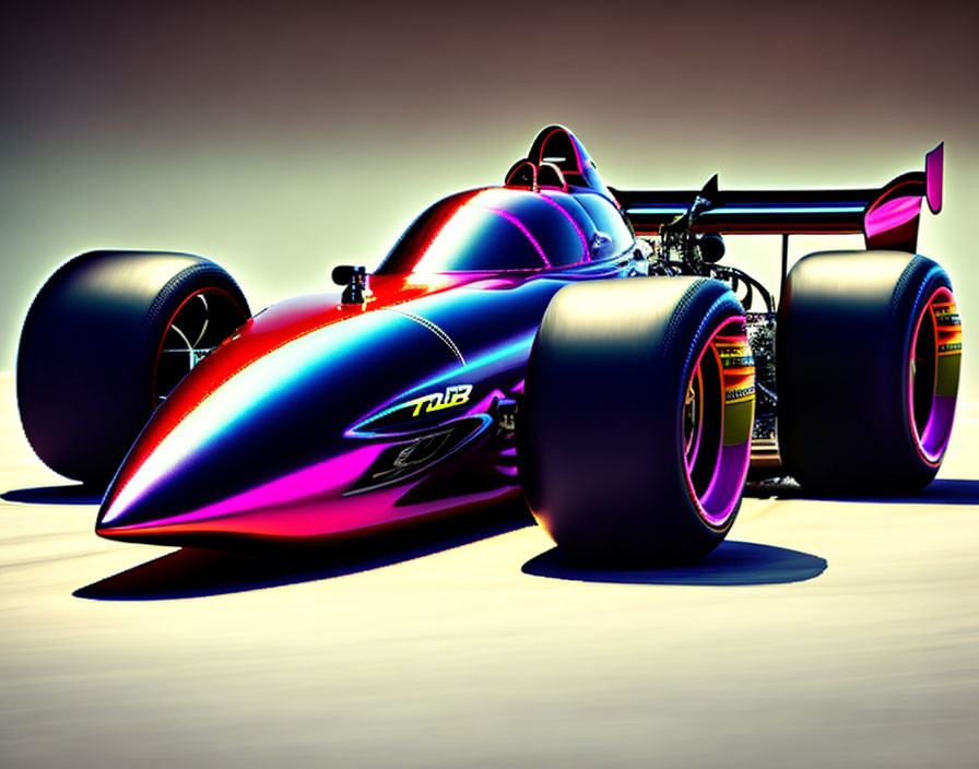 Modern Formula 1 car with vibrant colors and sleek aerodynamics