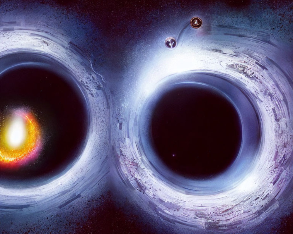 Dual black holes with accretion discs and gravitational lensing in space