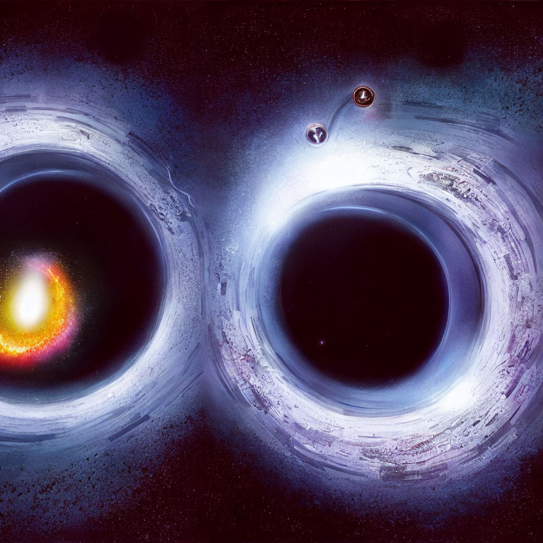 Dual black holes with accretion discs and gravitational lensing in space