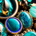 Intricate Gemstone Jewelry Designs with Turquoise and Colorful Stones