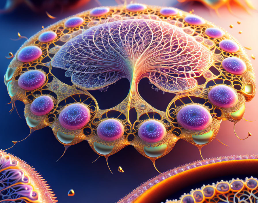 Detailed 3D illustration of abstract fractal structures