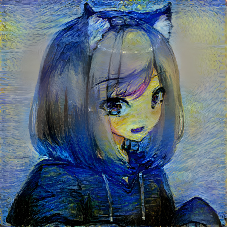 starry night anime girl