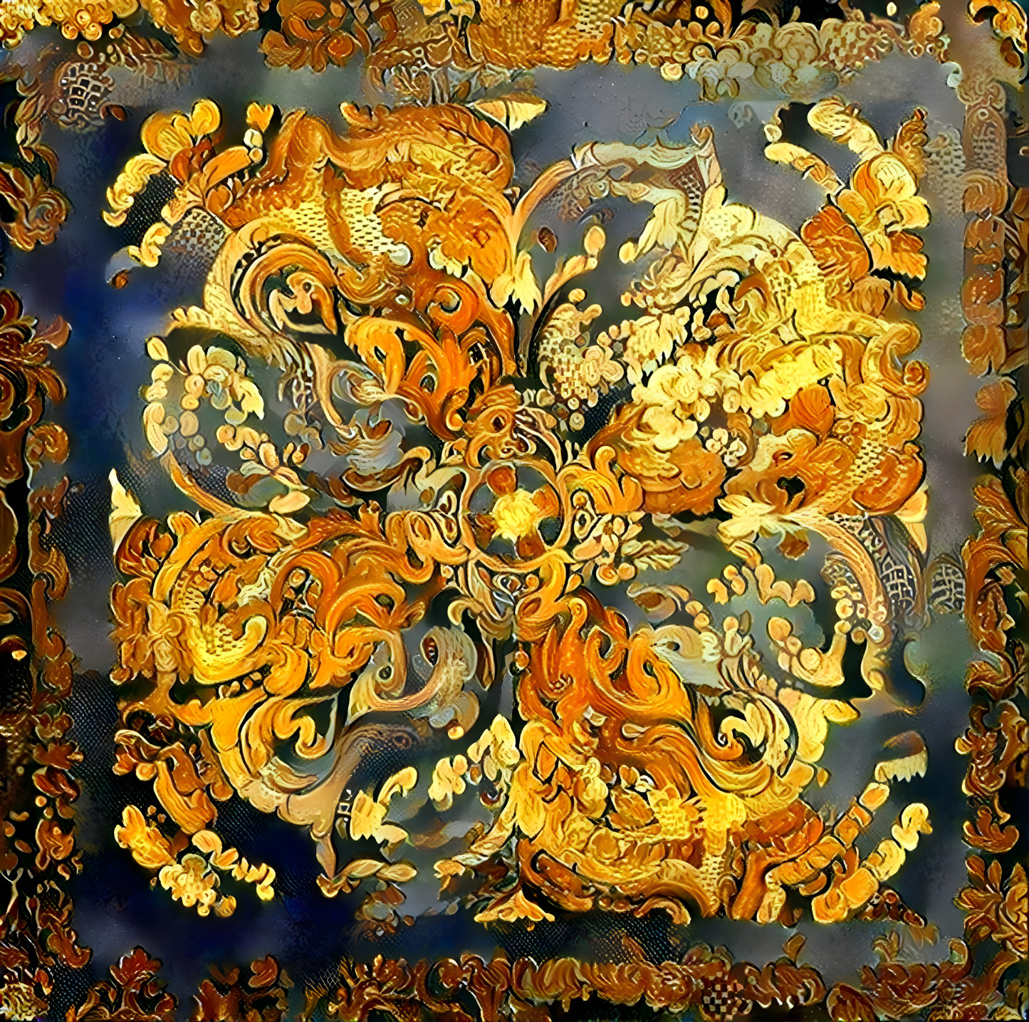 Mandala cousu d'Or