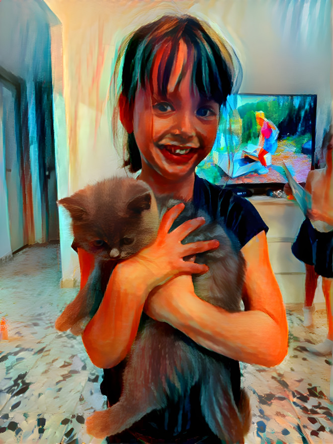 Girl with cat