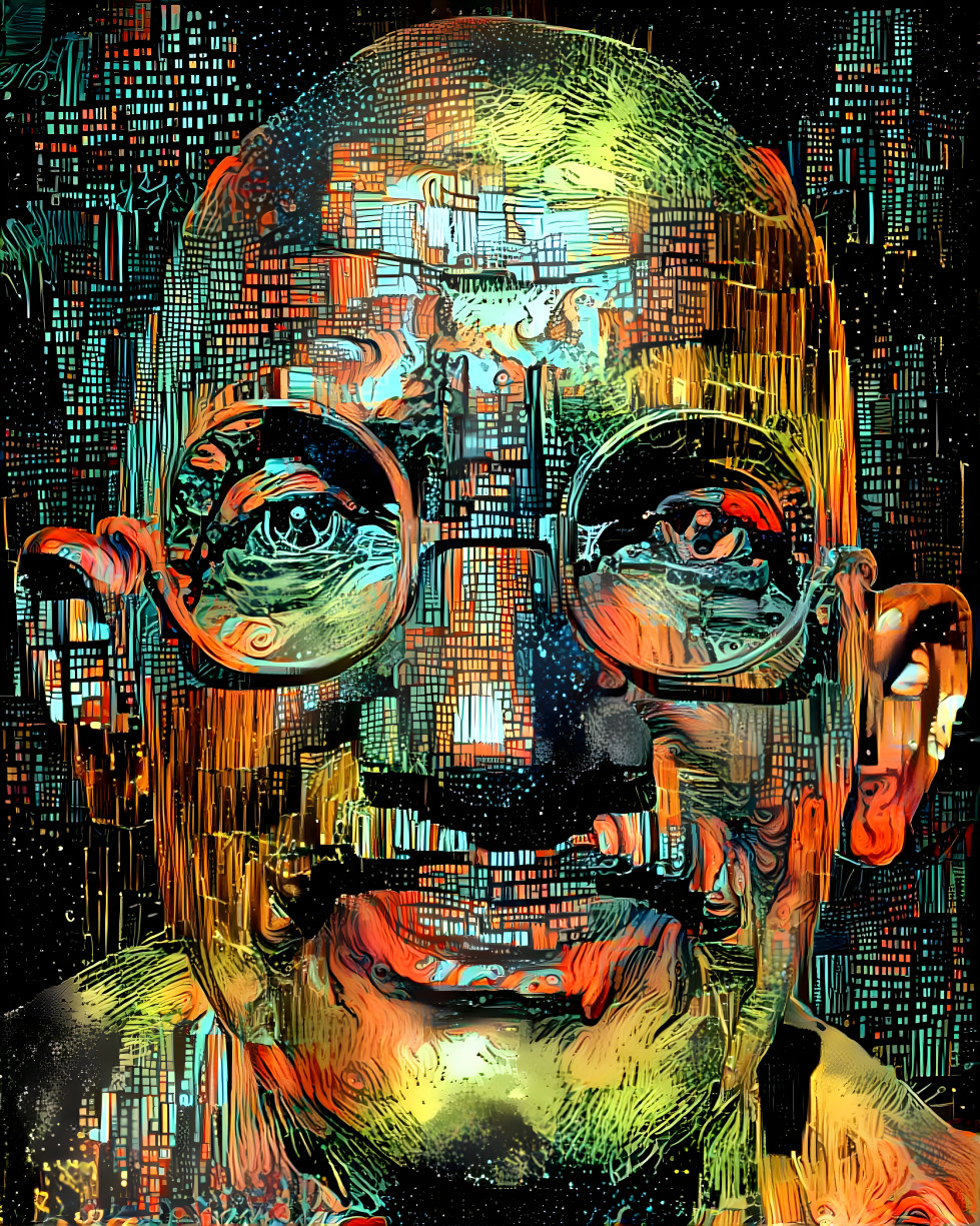 Mahatma Gandhi Bust with James R Eads Mash-up