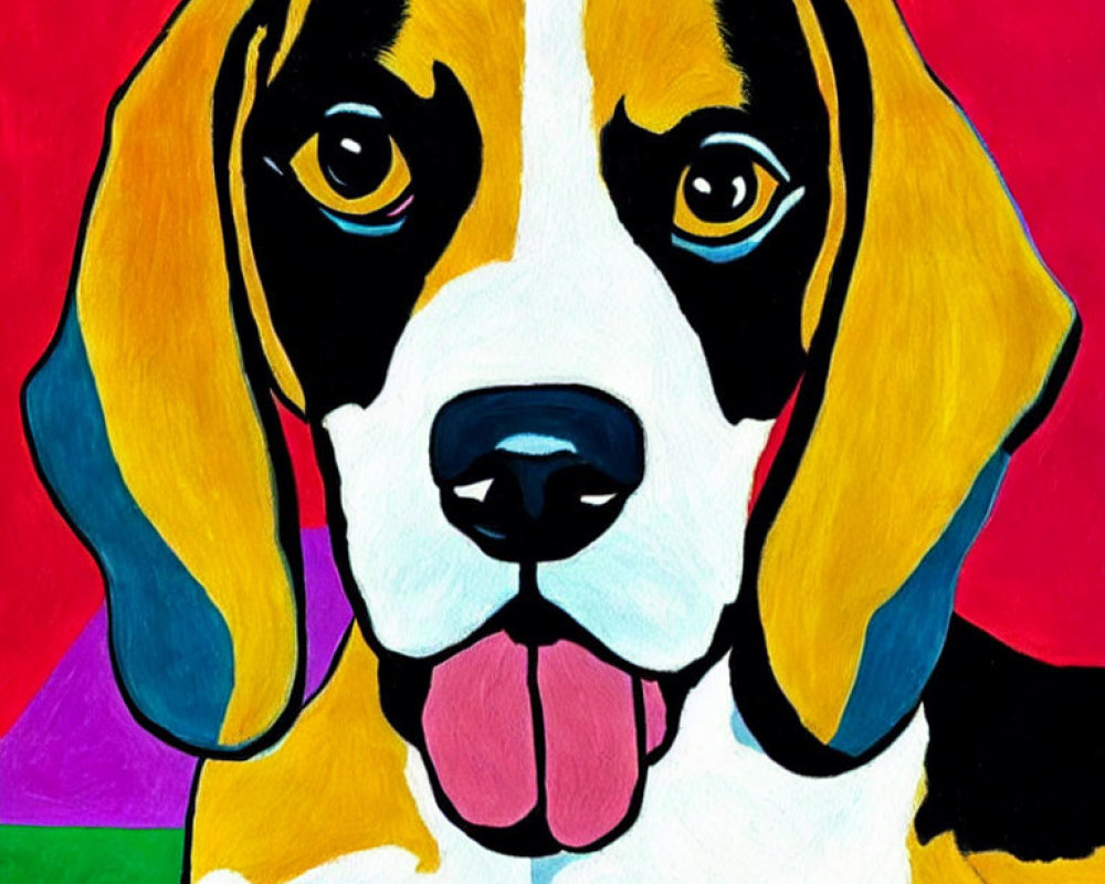 Vibrant Beagle Portrait with Large Brown Eyes