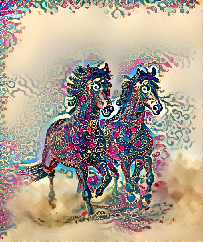 Colorful horses