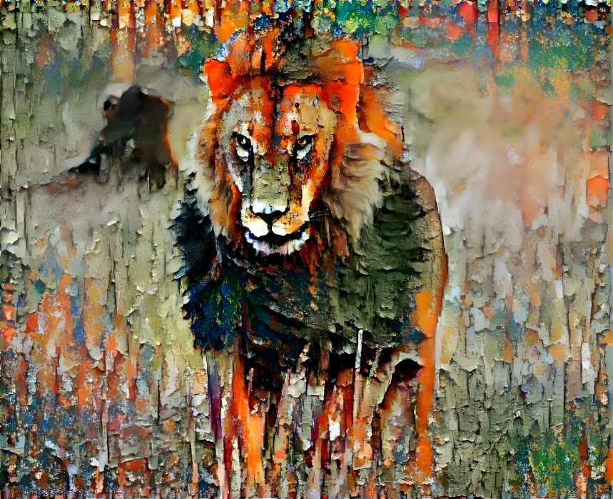 Peeling paint Lion