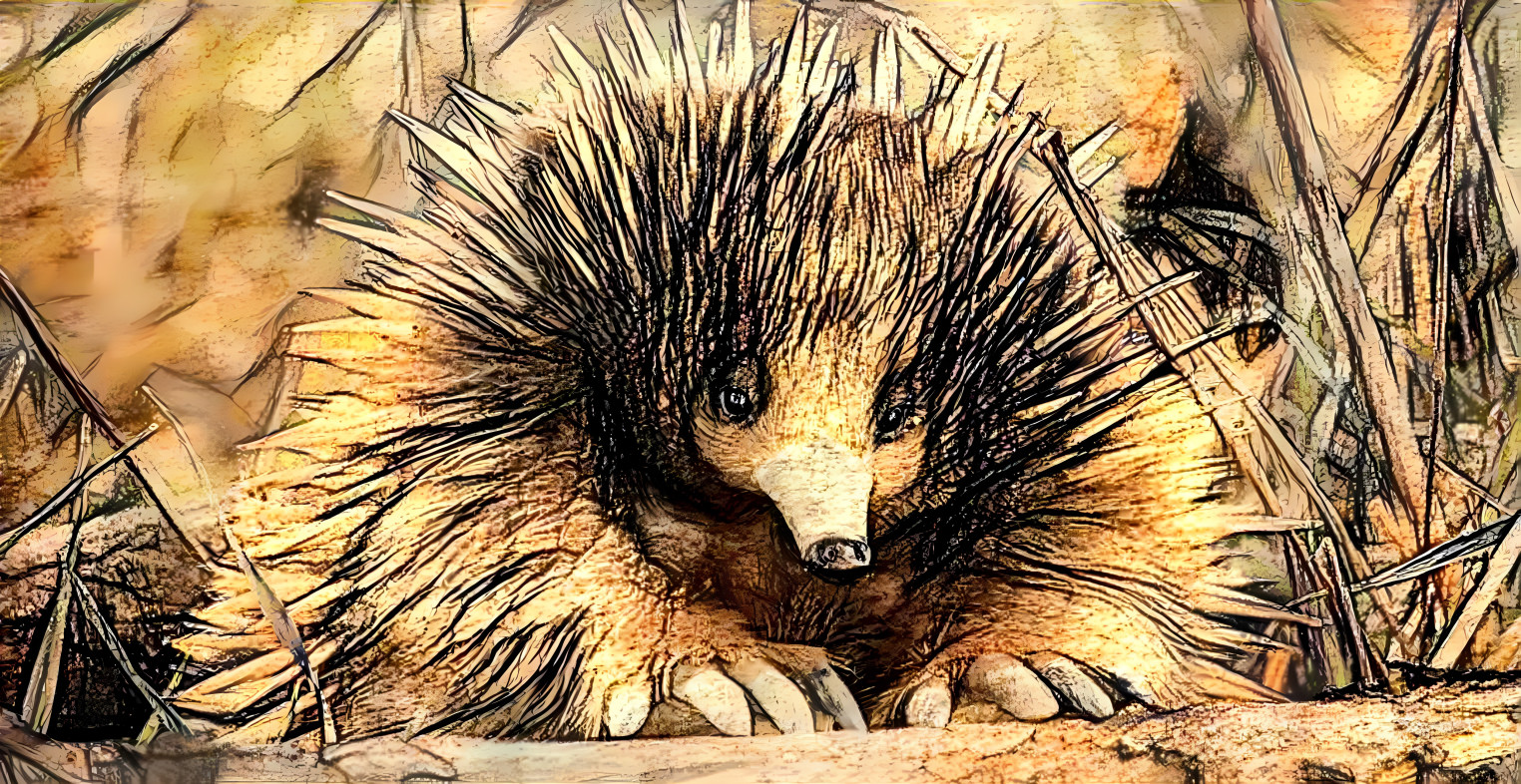 Australian Echidna - Cute Piano Sketch Pose